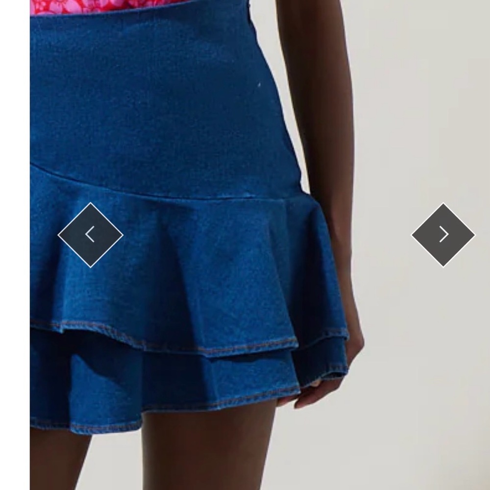 Sugarlips Blue Ruffle Mini Skirt